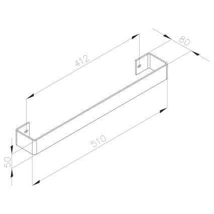 Sapho - Toallero de pared COLONNA 8x51 cm, acero inoxidable cepillado