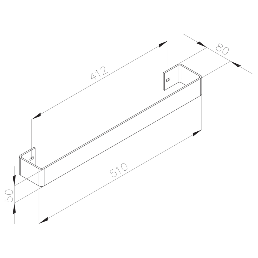 Sapho - Toallero de pared COLONNA 8x51 cm, acero inoxidable cepillado