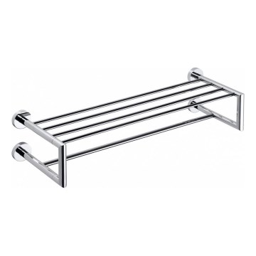 Sapho - Toallero de pared con balda X-ROUND 22,5x65,5 cm cromo brillante