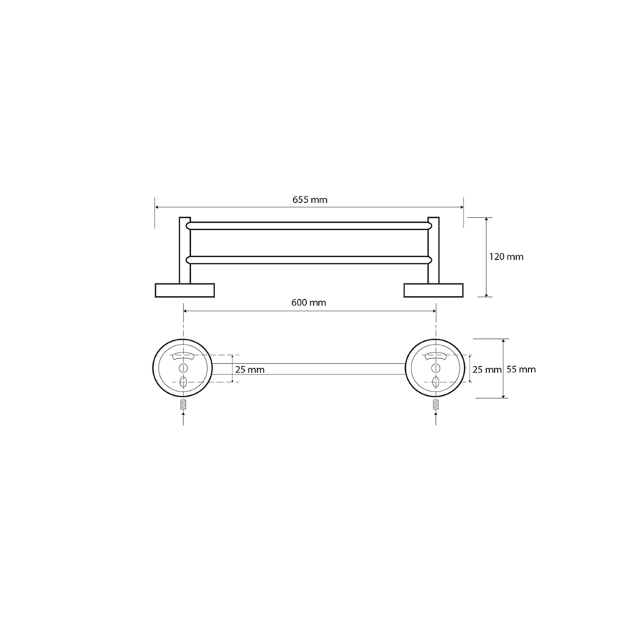 Sapho - Toallero de pared X-ROUND 12x65,5 cm negro