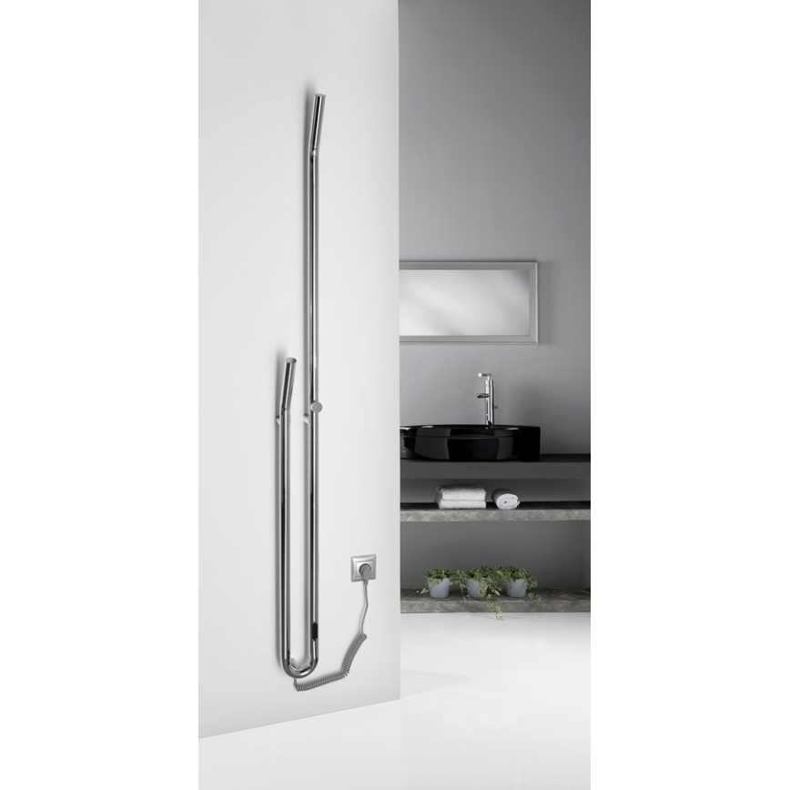 Sapho - Toallero eléctrico con temporizador DUOPASSO 45 W 170 x 12 cm cromo brillante