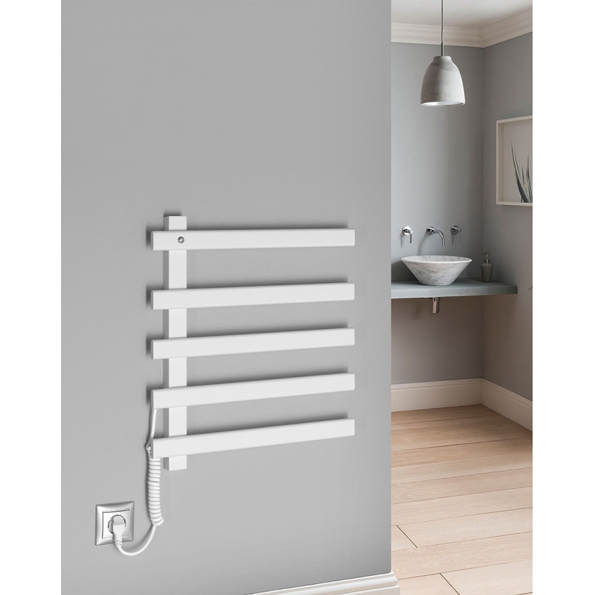 Sapho - Toallero eléctrico ELCOR 63W 52x48 cm blanco mate