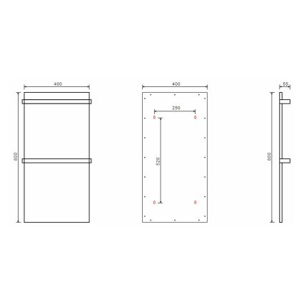 Sapho - Toallero eléctrico ELMIS 120W 80x40 cm blanco mate