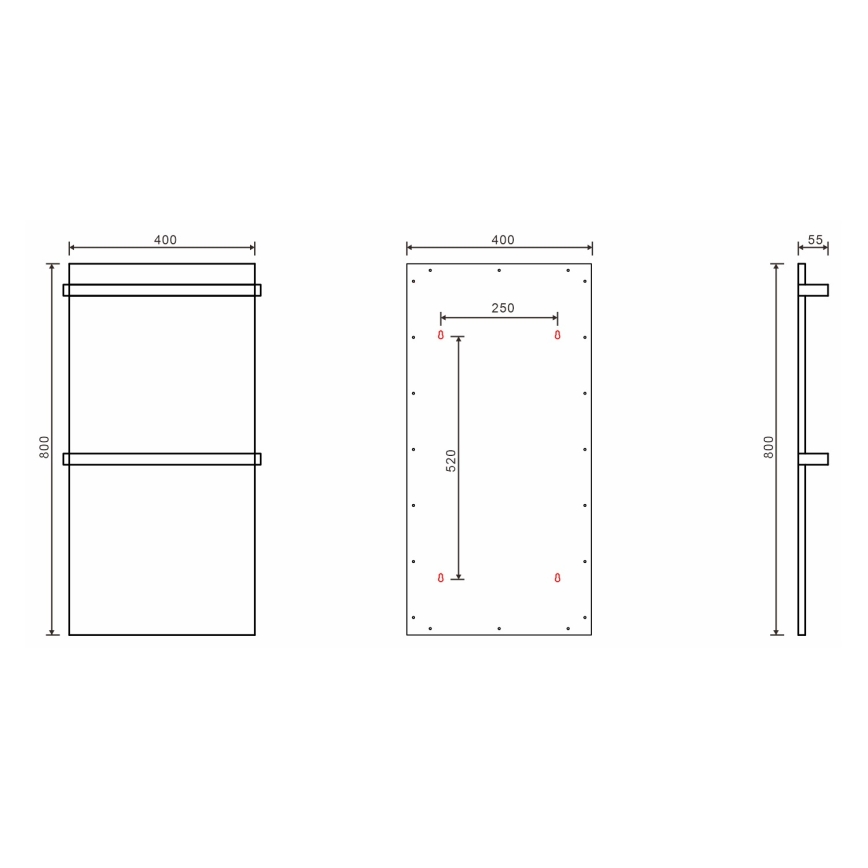 Sapho - Toallero eléctrico ELMIS 120W 80x40 cm blanco mate