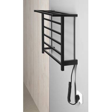 Sapho - Toallero eléctrico para toallas ELZOR 60W 47x50 cm negro mate