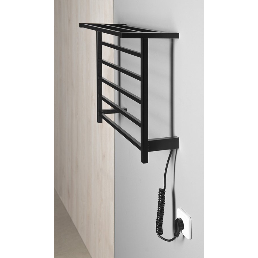 Sapho - Toallero eléctrico para toallas ELZOR 60W 47x50 cm negro mate