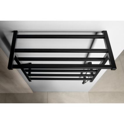 Sapho - Toallero eléctrico para toallas ELZOR 60W 47x50 cm negro mate