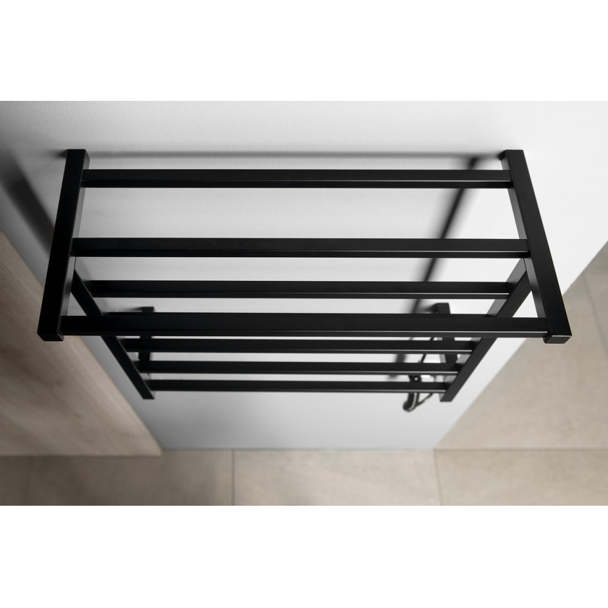 Sapho - Toallero eléctrico para toallas ELZOR 60W 47x50 cm negro mate