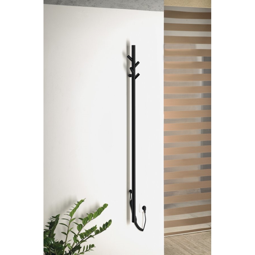 Sapho - Toallero eléctrico PASADOR 30W 150x15 cm negro mate