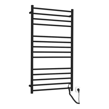 Sapho - Toallero eléctrico REDONDO 130W 116x63 cm negro mate
