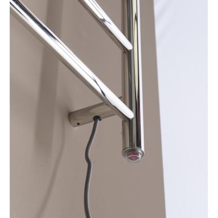 Sapho - Toallero eléctrico REDONDO 130W 150x60 cm, acabado cromo brillante, diseño redondeado