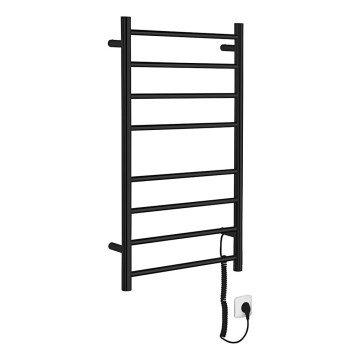 Sapho - Toallero eléctrico REDONDO 75W 90x50 cm negro mate