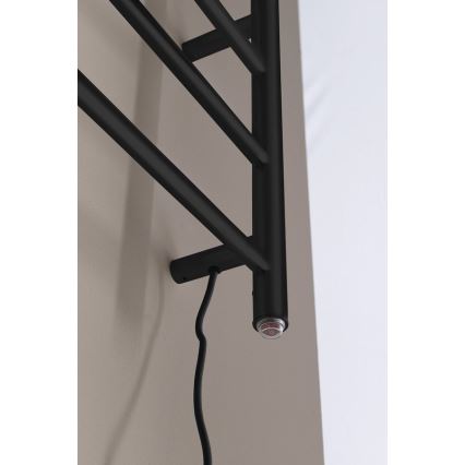 Sapho - Toallero eléctrico REDONDO 75W 90x50 cm negro mate