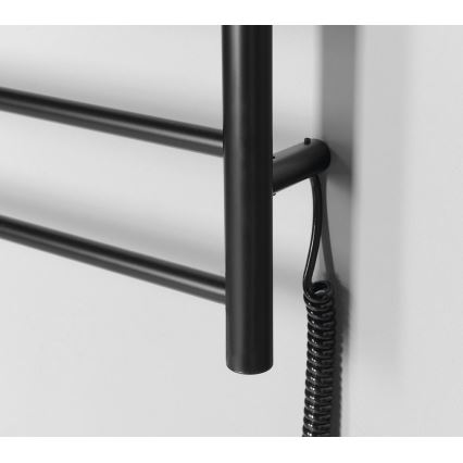 Sapho - Toallero eléctrico REDONDO 75W 90x50 cm negro mate