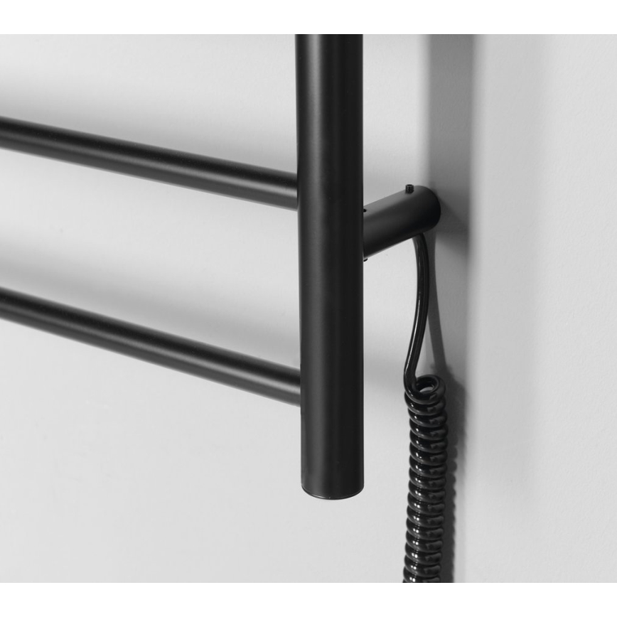 Sapho - Toallero eléctrico REDONDO 75W 90x50 cm negro mate