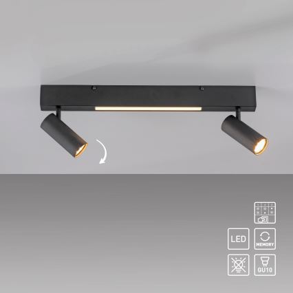 Schöner Wohnen 11793-18 - Foco LED empotrable DANTE 2xGU10/10W/230V + LED/7,2W, negro