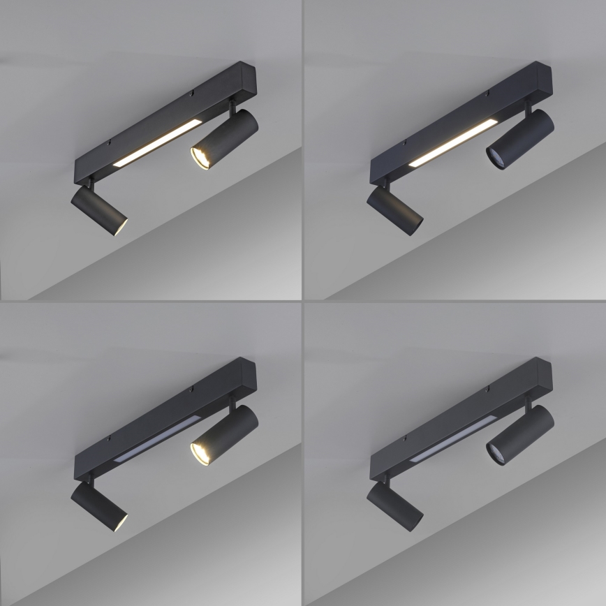 Schöner Wohnen 11793-18 - Foco LED empotrable DANTE 2xGU10/10W/230V + LED/7,2W, negro