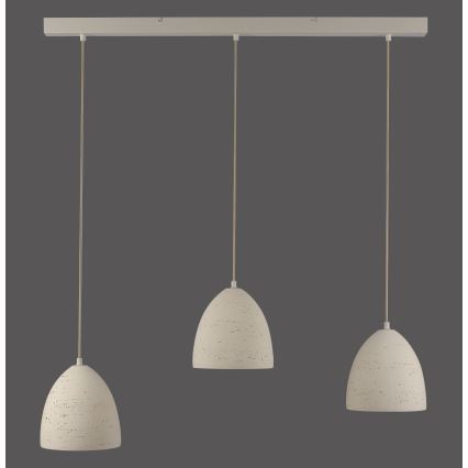 Schöner Wohnen 12541-42 - Lámpara colgante con cable TRAVENTA 3xE27/40W/230V hormigón