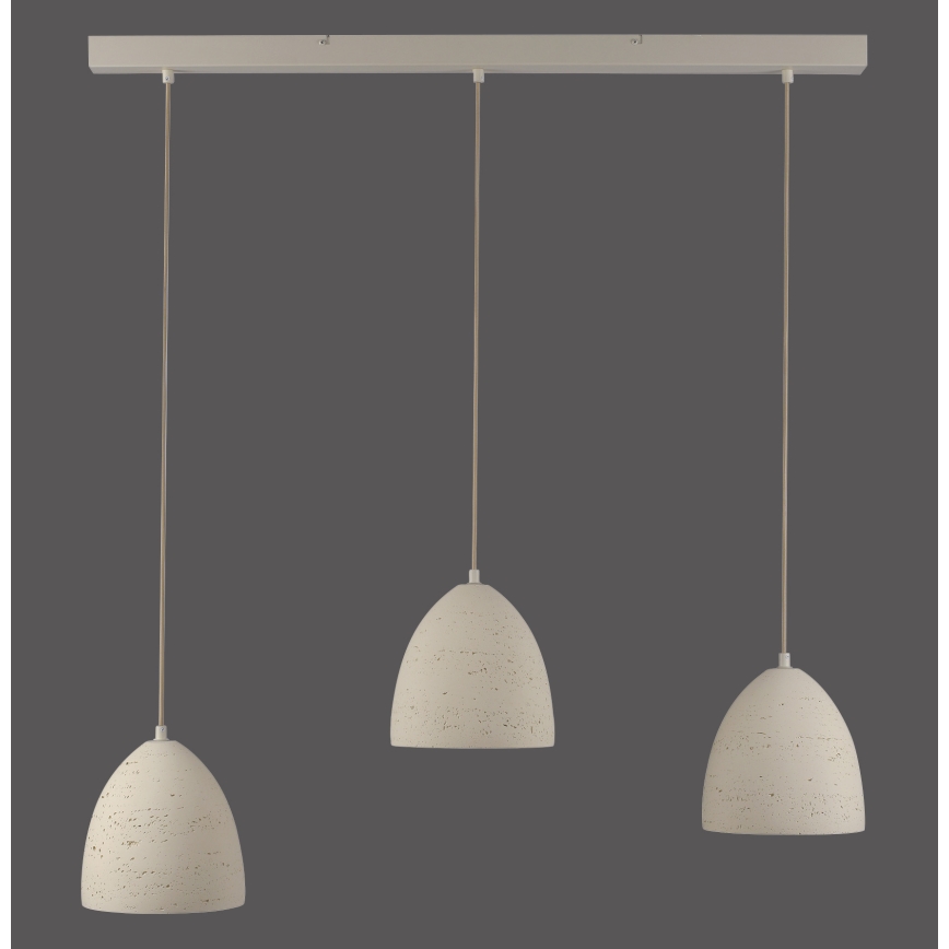 Schöner Wohnen 12541-42 - Lámpara colgante con cable TRAVENTA 3xE27/40W/230V hormigón