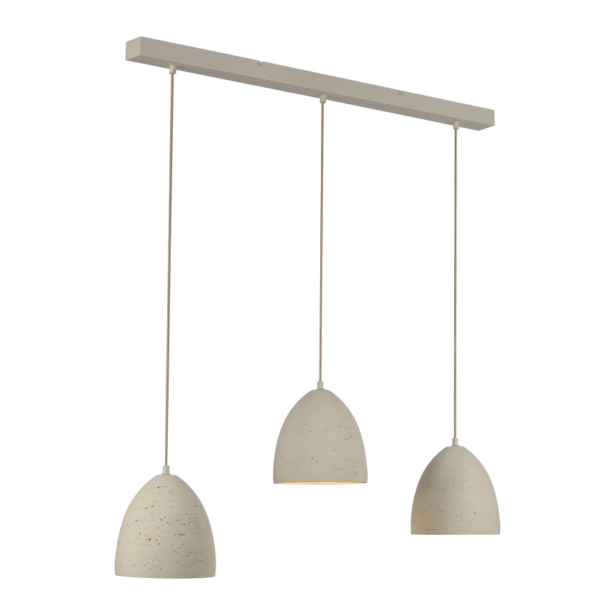 Schöner Wohnen 12541-42 - Lámpara colgante con cable TRAVENTA 3xE27/40W/230V hormigón