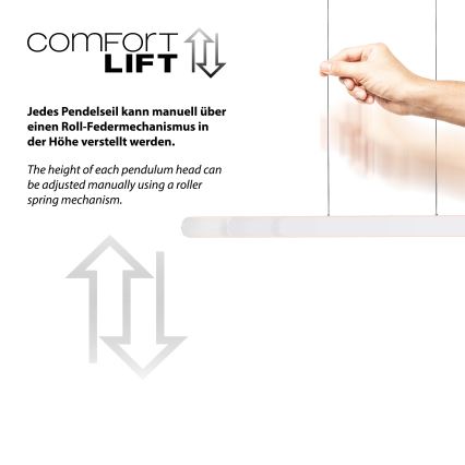 Schöner Wohnen 12577-16 - Lámpara colgante LED regulable con cable ADRIANA ROUND 2xLED/24W/230V 2700/3000/3500/4000/5000K 160 cm blanco