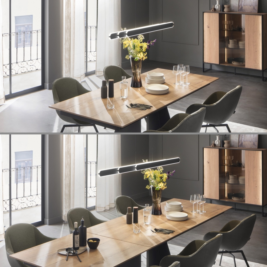 Schöner Wohnen 12577-18 - Lámpara colgante LED regulable suspendida en cable ADRIANA ROUND 2xLED/24W/230V 2700/3000/3500/4000/5000K 160 cm negro