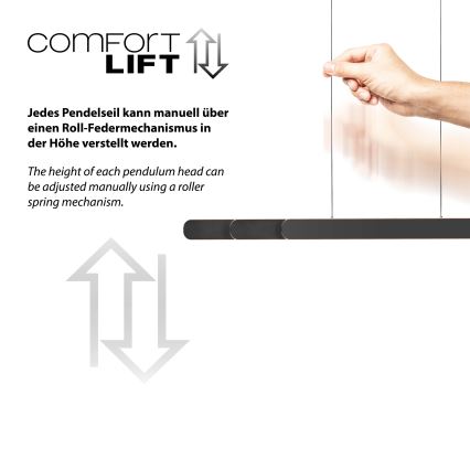 Schöner Wohnen 12577-18 - Lámpara colgante LED regulable suspendida en cable ADRIANA ROUND 2xLED/24W/230V 2700/3000/3500/4000/5000K 160 cm negro