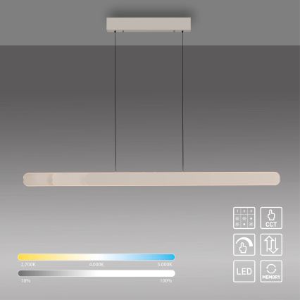 Schöner Wohnen 12577-39 - Lámpara colgante LED regulable suspendida por cable ADRIANA ROUND 2xLED/24W/230V 2700/3000/3500/4000/5000K 160 cm, gris