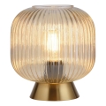 Schöner Wohnen 13573-27 - Lámpara de mesa NAMI 1xE27/25W/230V dorada/beige/ahumada