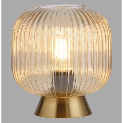 Schöner Wohnen 13573-27 - Lámpara de mesa NAMI 1xE27/25W/230V dorada/beige/ahumada