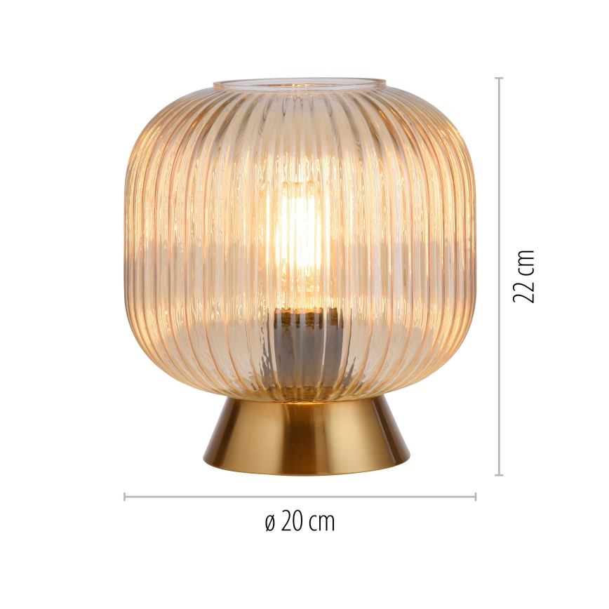 Schöner Wohnen 13573-27 - Lámpara de mesa NAMI 1xE27/25W/230V dorada/beige/ahumada