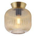 Schöner Wohnen 13574-27 - Lámpara de techo NAMI 1xE27/25W/230V, diámetro 20 cm, dorado/beige/ahumado