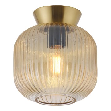 Schöner Wohnen 13574-27 - Lámpara de techo NAMI 1xE27/25W/230V, diámetro 20 cm, dorado/beige/ahumado
