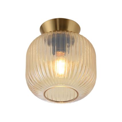 Schöner Wohnen 13574-27 - Lámpara de techo NAMI 1xE27/25W/230V, diámetro 20 cm, dorado/beige/ahumado