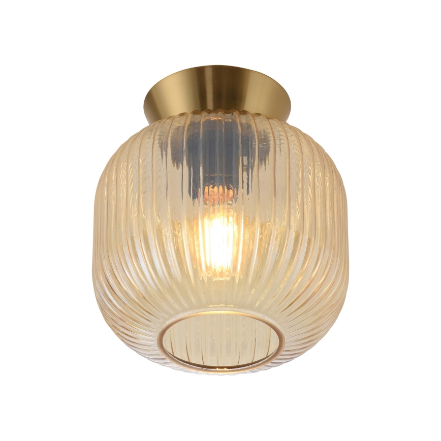 Schöner Wohnen 13574-27 - Lámpara de techo NAMI 1xE27/25W/230V, diámetro 20 cm, dorado/beige/ahumado