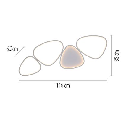 Schöner Wohnen 14039-16 - Lámpara de techo LED regulable PEBBLES LED/35,5W/230V blanco