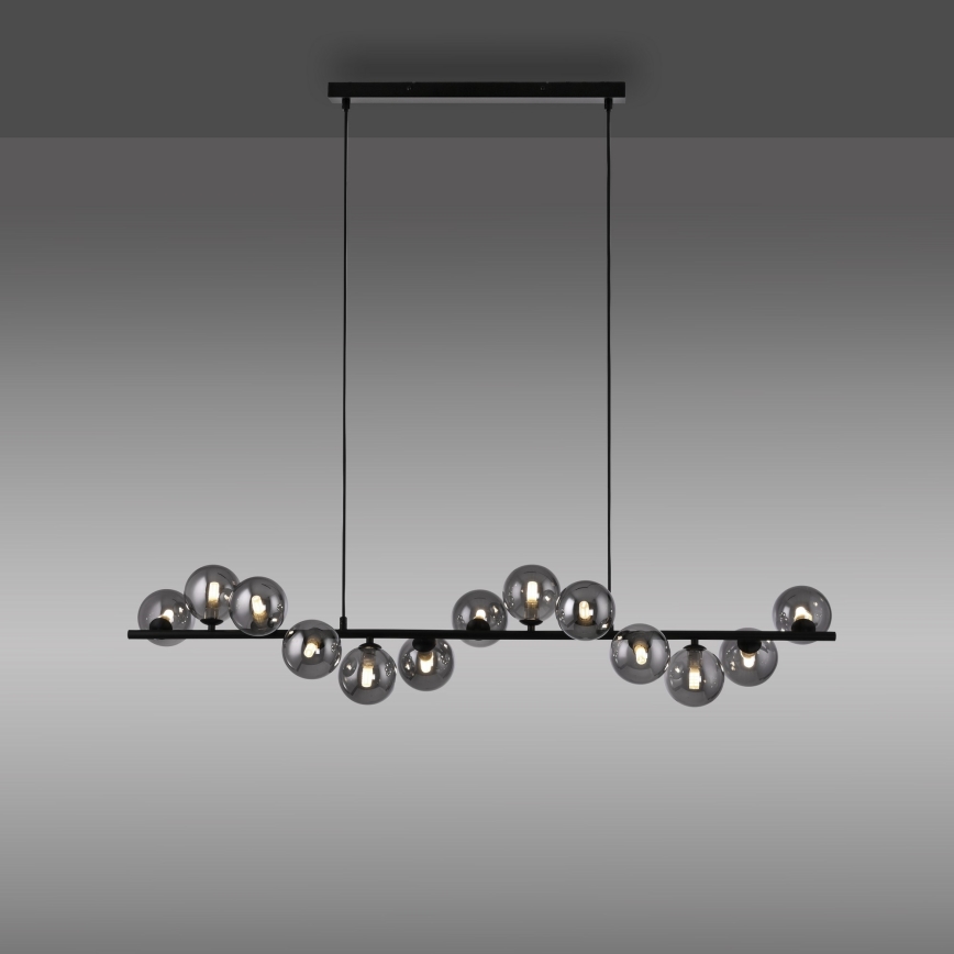 Schöner Wohnen 14504-18 - Lámpara colgante LED suspendida en cable DUBAI 13xG9/3W/230V 118 m negro/ahumado