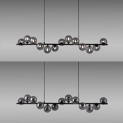 Schöner Wohnen 14504-18 - Lámpara colgante LED suspendida en cable DUBAI 13xG9/3W/230V 118 m negro/ahumado
