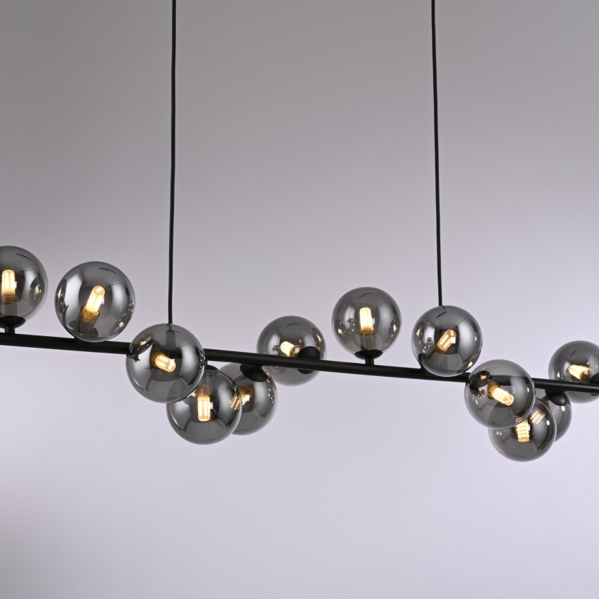 Schöner Wohnen 14504-18 - Lámpara colgante LED suspendida en cable DUBAI 13xG9/3W/230V 118 m negro/ahumado