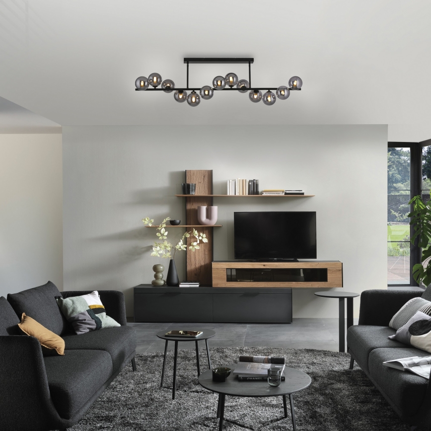 Schöner Wohnen 14505-18 - Lámpara colgante LED sobre varilla DUBAI 13xG9/3W/230V negro/ahumado