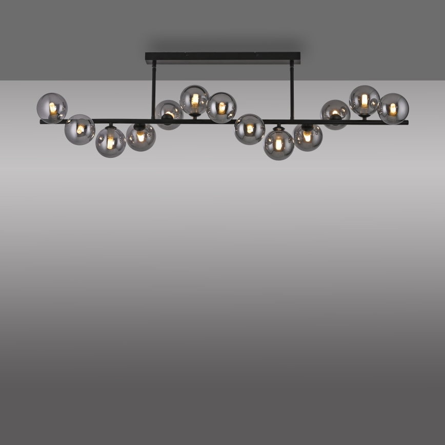 Schöner Wohnen 14505-18 - Lámpara colgante LED sobre varilla DUBAI 13xG9/3W/230V negro/ahumado