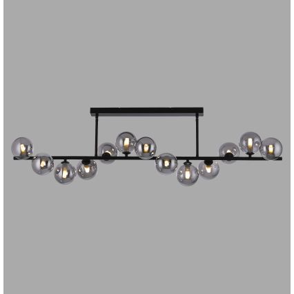 Schöner Wohnen 14505-18 - Lámpara colgante LED sobre varilla DUBAI 13xG9/3W/230V negro/ahumado