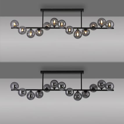 Schöner Wohnen 14505-18 - Lámpara colgante LED sobre varilla DUBAI 13xG9/3W/230V negro/ahumado
