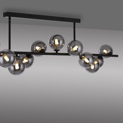 Schöner Wohnen 14505-18 - Lámpara colgante LED sobre varilla DUBAI 13xG9/3W/230V negro/ahumado