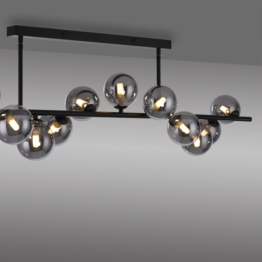 Schöner Wohnen 14505-18 - Lámpara colgante LED sobre varilla DUBAI 13xG9/3W/230V negro/ahumado