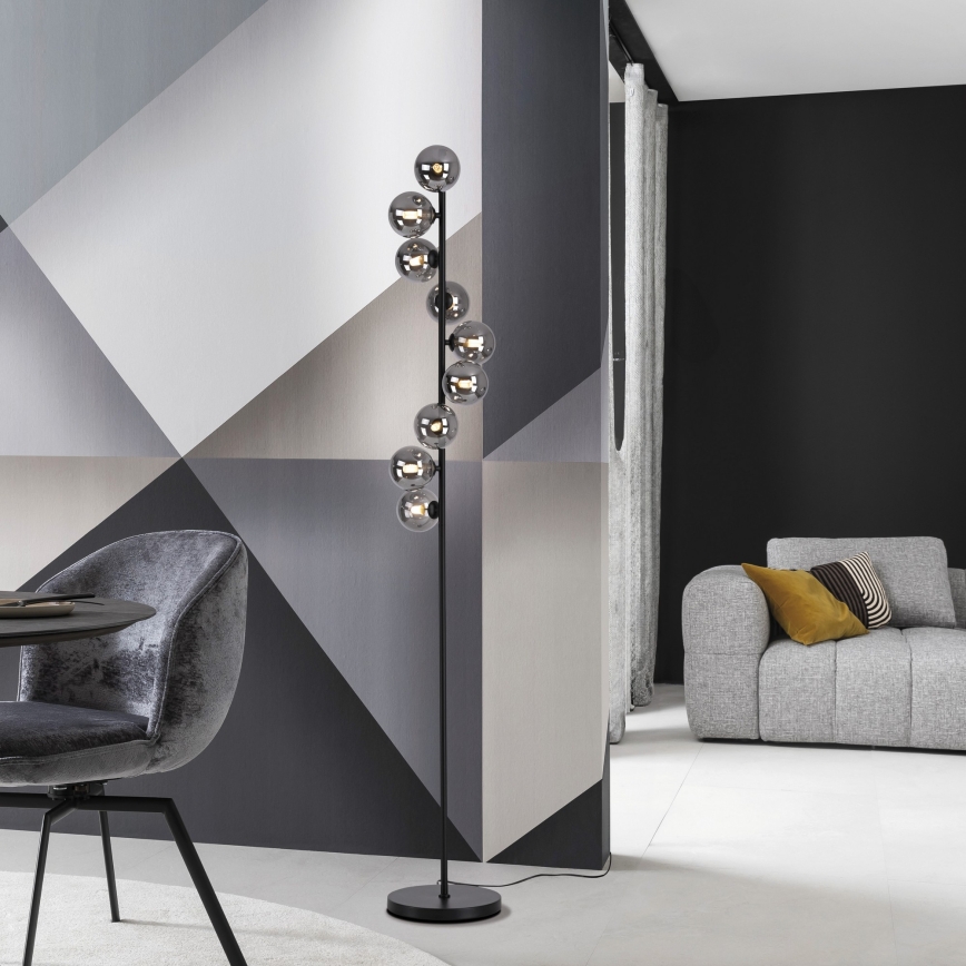 Schöner Wohnen 14506-18 - Lámpara de pie LED DUBAI 9xG9/3W/230V negro/ahumado