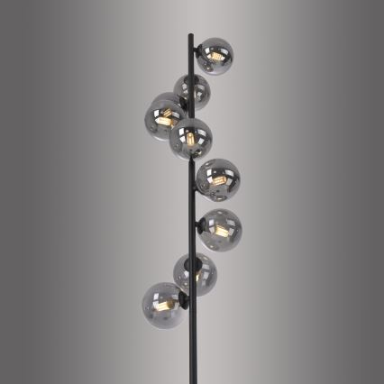 Schöner Wohnen 14506-18 - Lámpara de pie LED DUBAI 9xG9/3W/230V negro/ahumado