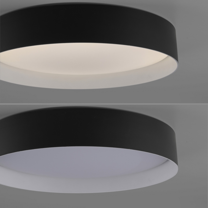 Schöner Wohnen 14594-18 - Plafón LED regulable TAVOLI, 20 W, 230 V, 2700–6500 K, Ø 39 cm, negro, con mando a distancia