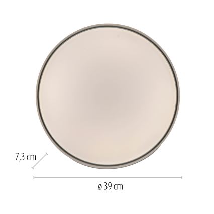 Schöner Wohnen 14594-18 - Plafón LED regulable TAVOLI, 20 W, 230 V, 2700–6500 K, Ø 39 cm, negro, con mando a distancia