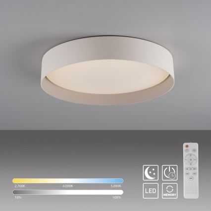 Schöner Wohnen 14594-39 - Lámpara de techo LED regulable TAVOLI LED/20W/230V 2700-6500K, diámetro 39 cm, gris + mando a distancia